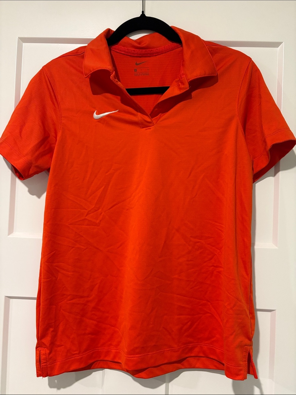 Nike Women’s Bright Orange Short-Sleeve Golf Shirt